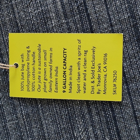 NEW Trader Joe's Lemon Jute Tote Bag SET 2 - Picture 10 of 10